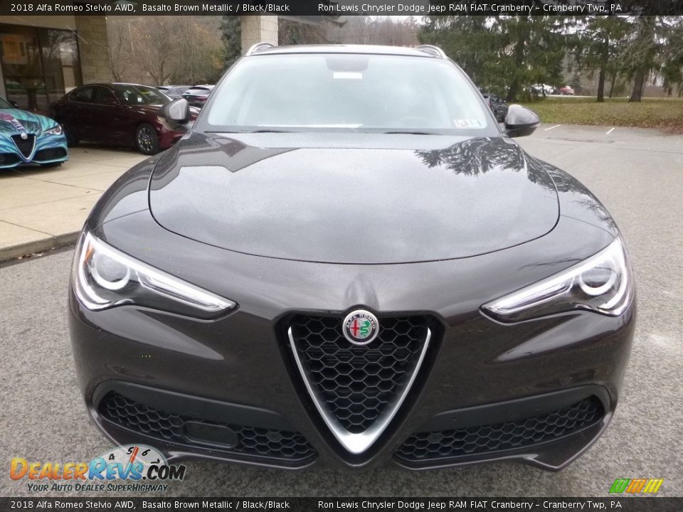 2018 Alfa Romeo Stelvio AWD Basalto Brown Metallic / Black/Black Photo #12