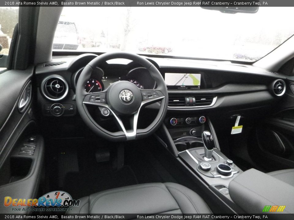 2018 Alfa Romeo Stelvio AWD Basalto Brown Metallic / Black/Black Photo #18