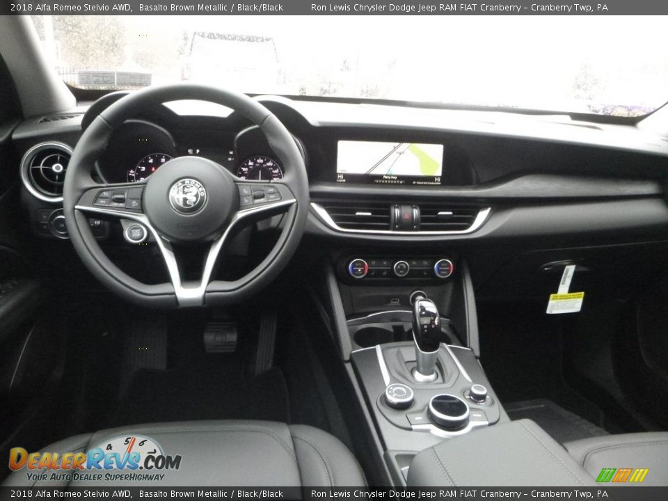 2018 Alfa Romeo Stelvio AWD Basalto Brown Metallic / Black/Black Photo #19