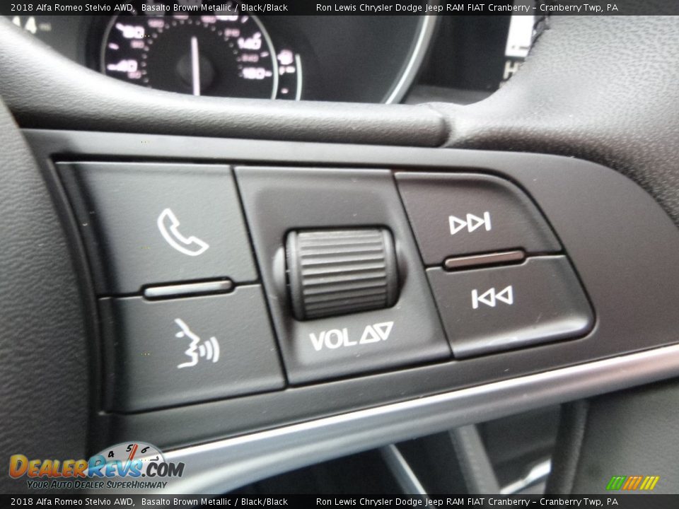 2018 Alfa Romeo Stelvio AWD Basalto Brown Metallic / Black/Black Photo #26