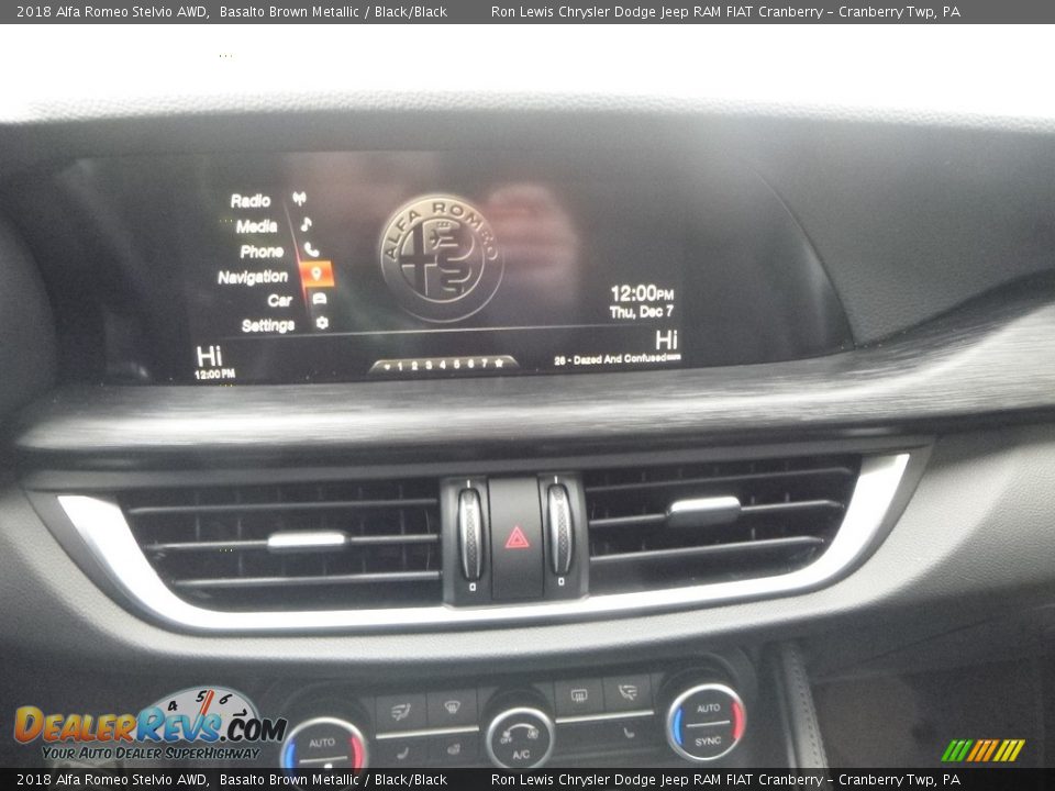 2018 Alfa Romeo Stelvio AWD Basalto Brown Metallic / Black/Black Photo #30