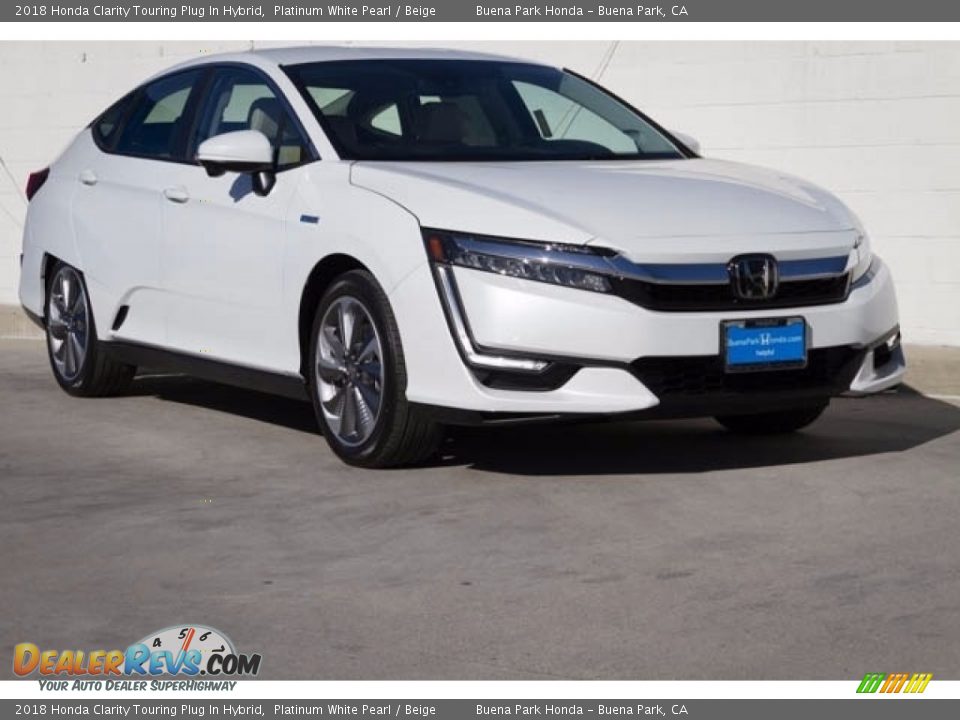 2018 Honda Clarity Touring Plug In Hybrid Platinum White Pearl / Beige Photo #1