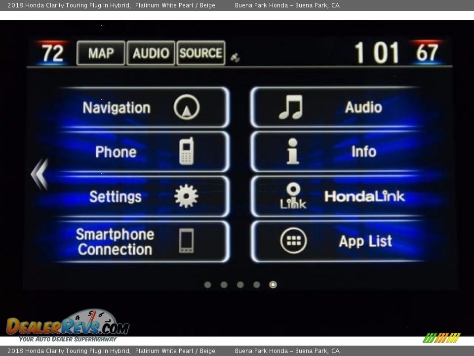 2018 Honda Clarity Touring Plug In Hybrid Platinum White Pearl / Beige Photo #15