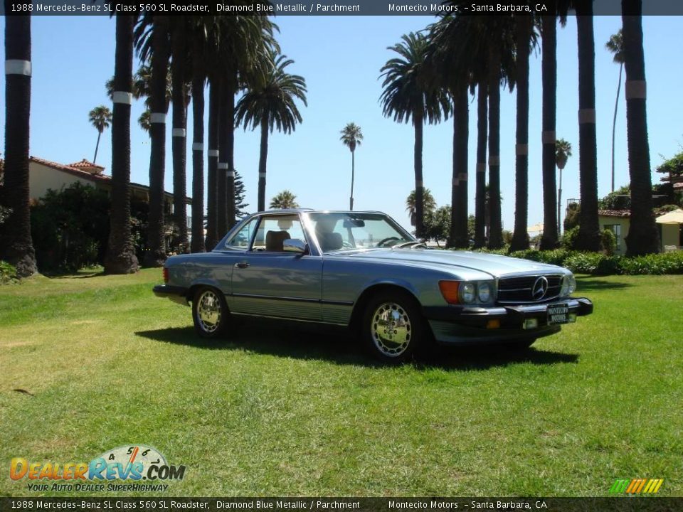 1988 Mercedes-Benz SL Class 560 SL Roadster Diamond Blue Metallic / Parchment Photo #1