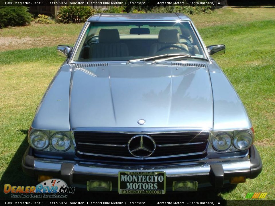 1988 Mercedes-Benz SL Class 560 SL Roadster Diamond Blue Metallic / Parchment Photo #4