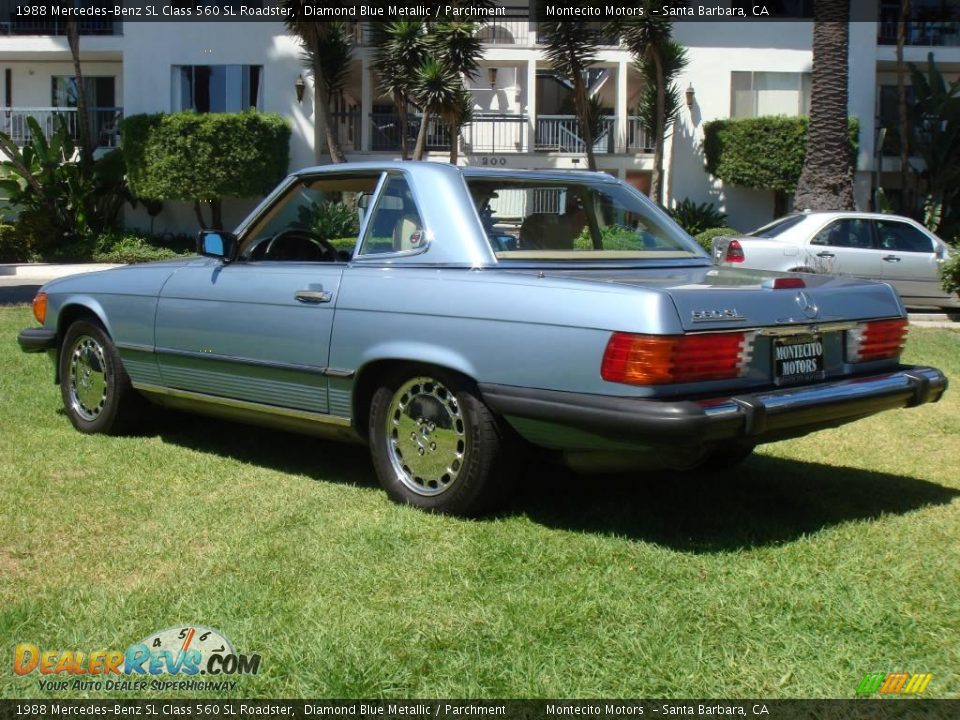 1988 Mercedes-Benz SL Class 560 SL Roadster Diamond Blue Metallic / Parchment Photo #9