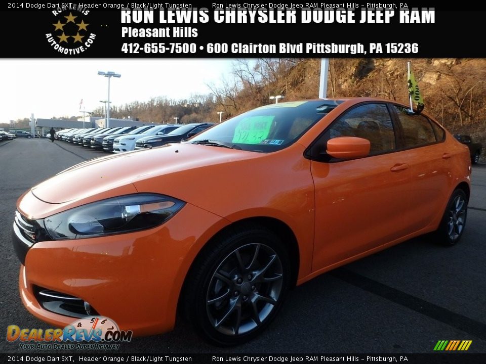 2014 Dodge Dart SXT Header Orange / Black/Light Tungsten Photo #1