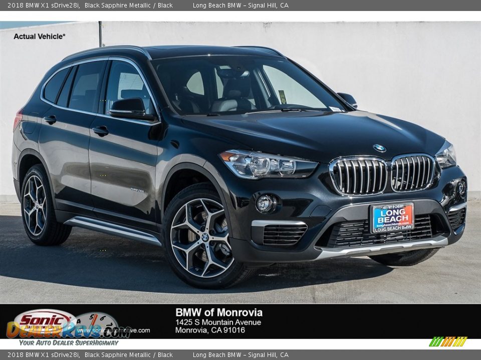 2018 BMW X1 sDrive28i Black Sapphire Metallic / Black Photo #1