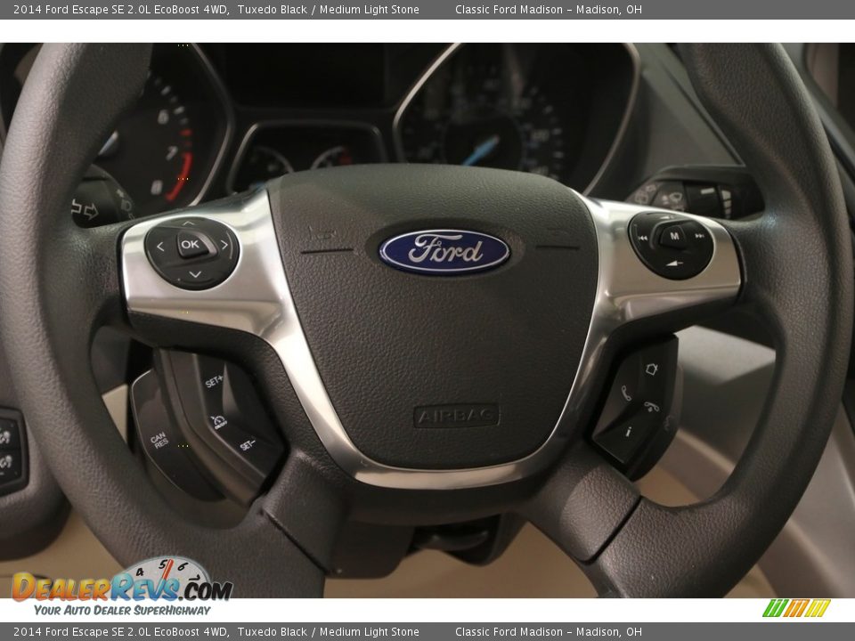 2014 Ford Escape SE 2.0L EcoBoost 4WD Tuxedo Black / Medium Light Stone Photo #7