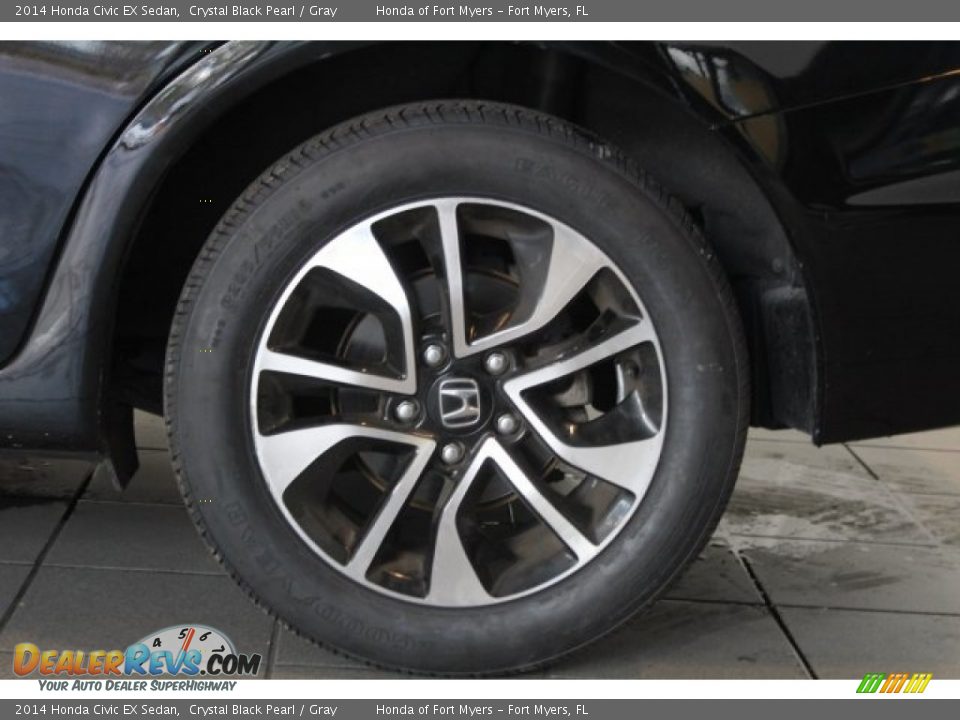 2014 Honda Civic EX Sedan Crystal Black Pearl / Gray Photo #7