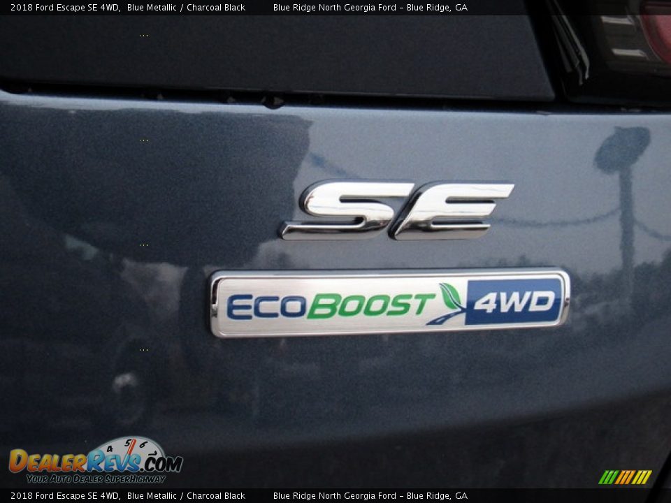 2018 Ford Escape SE 4WD Blue Metallic / Charcoal Black Photo #35