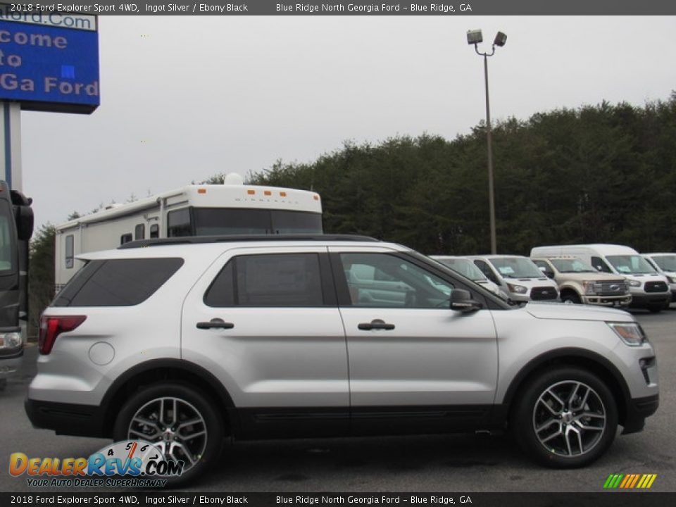 2018 Ford Explorer Sport 4WD Ingot Silver / Ebony Black Photo #6