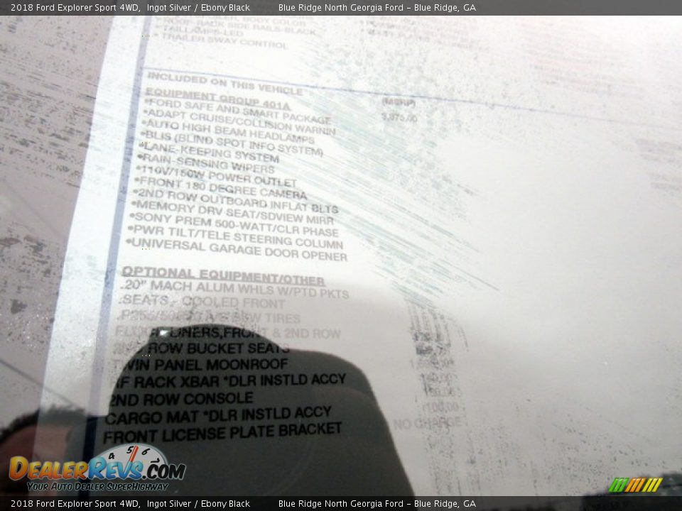 2018 Ford Explorer Sport 4WD Ingot Silver / Ebony Black Photo #29