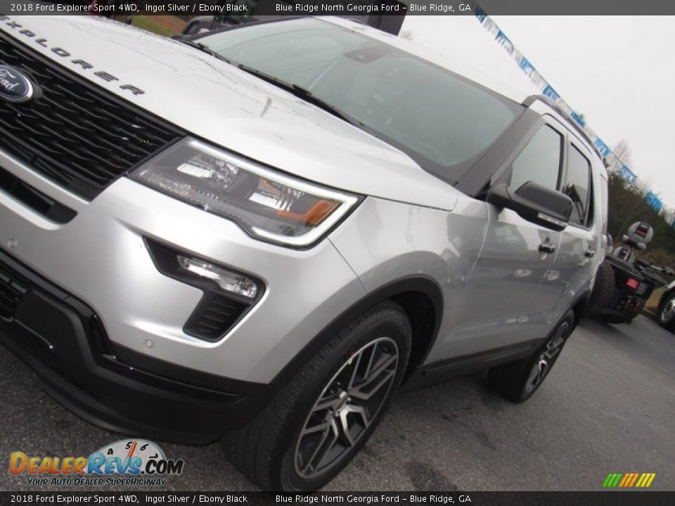 2018 Ford Explorer Sport 4WD Ingot Silver / Ebony Black Photo #33