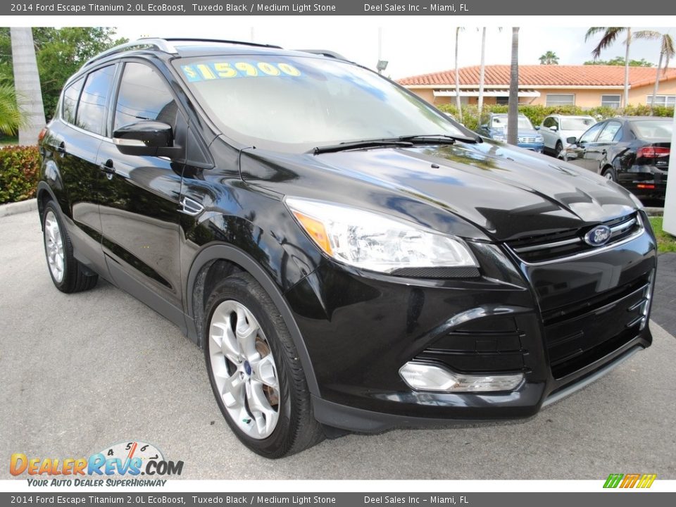 2014 Ford Escape Titanium 2.0L EcoBoost Tuxedo Black / Medium Light Stone Photo #2