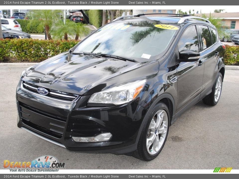2014 Ford Escape Titanium 2.0L EcoBoost Tuxedo Black / Medium Light Stone Photo #4