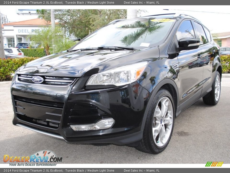 2014 Ford Escape Titanium 2.0L EcoBoost Tuxedo Black / Medium Light Stone Photo #5