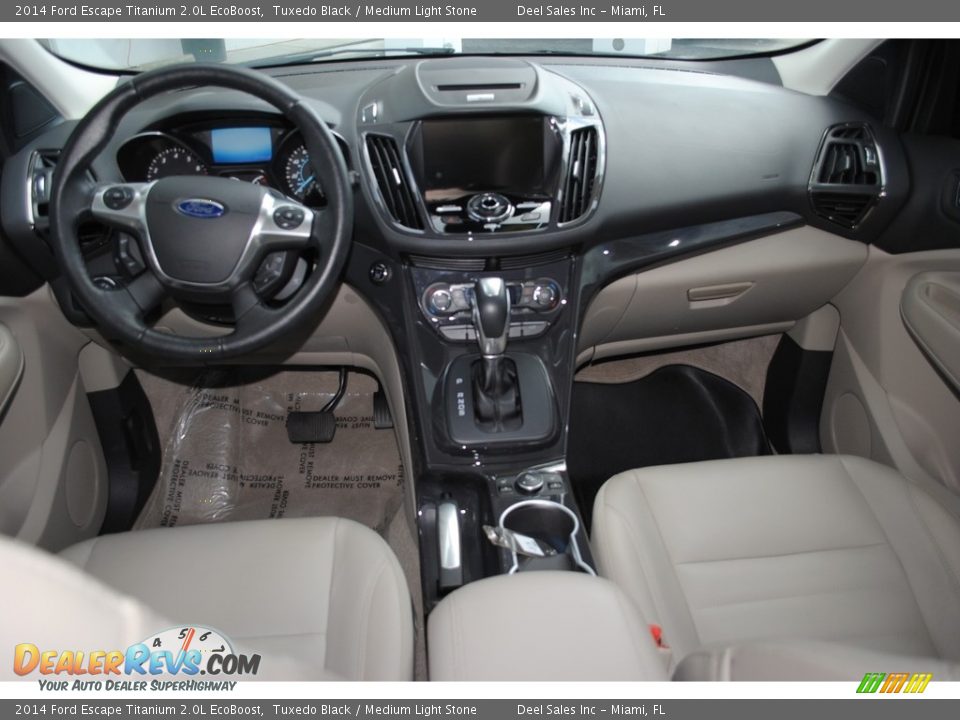 2014 Ford Escape Titanium 2.0L EcoBoost Tuxedo Black / Medium Light Stone Photo #13