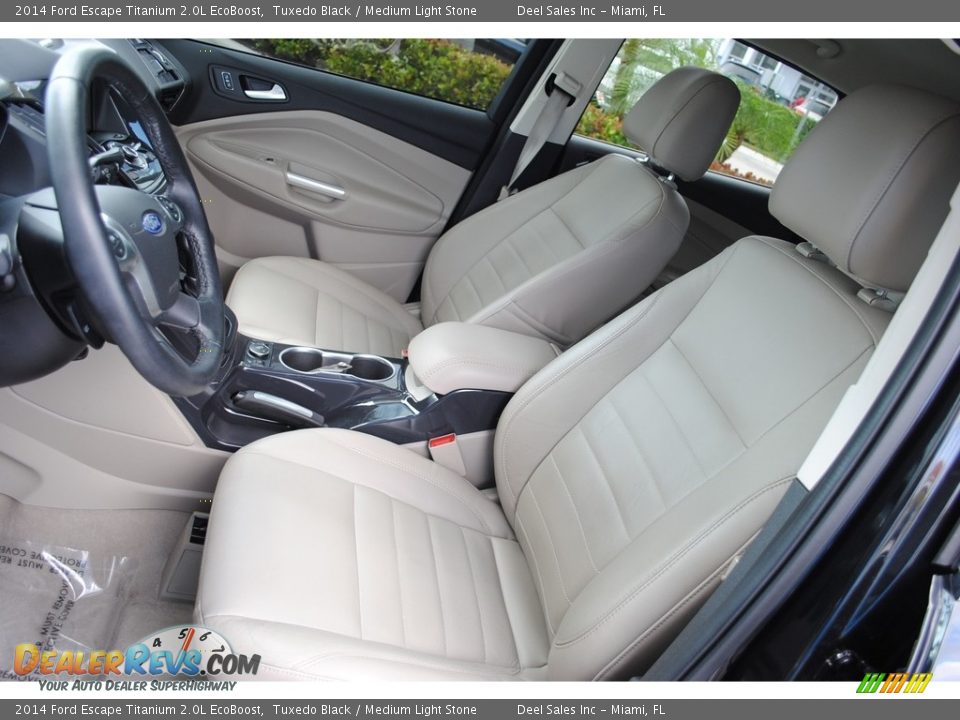 2014 Ford Escape Titanium 2.0L EcoBoost Tuxedo Black / Medium Light Stone Photo #14