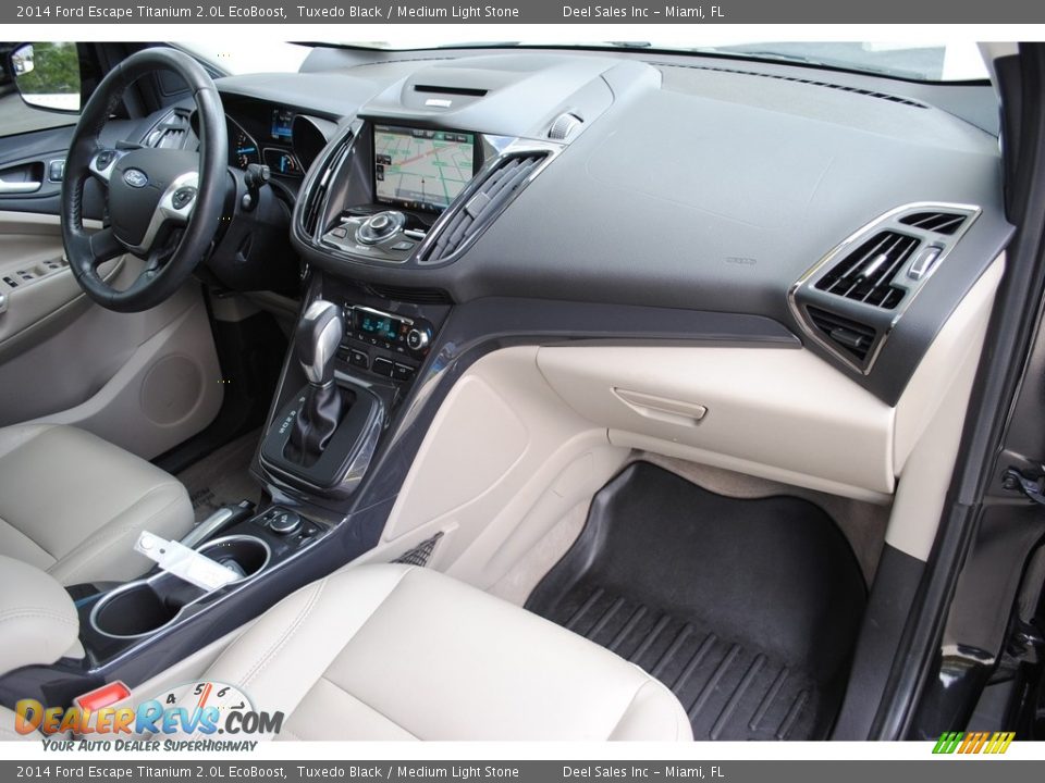 2014 Ford Escape Titanium 2.0L EcoBoost Tuxedo Black / Medium Light Stone Photo #18