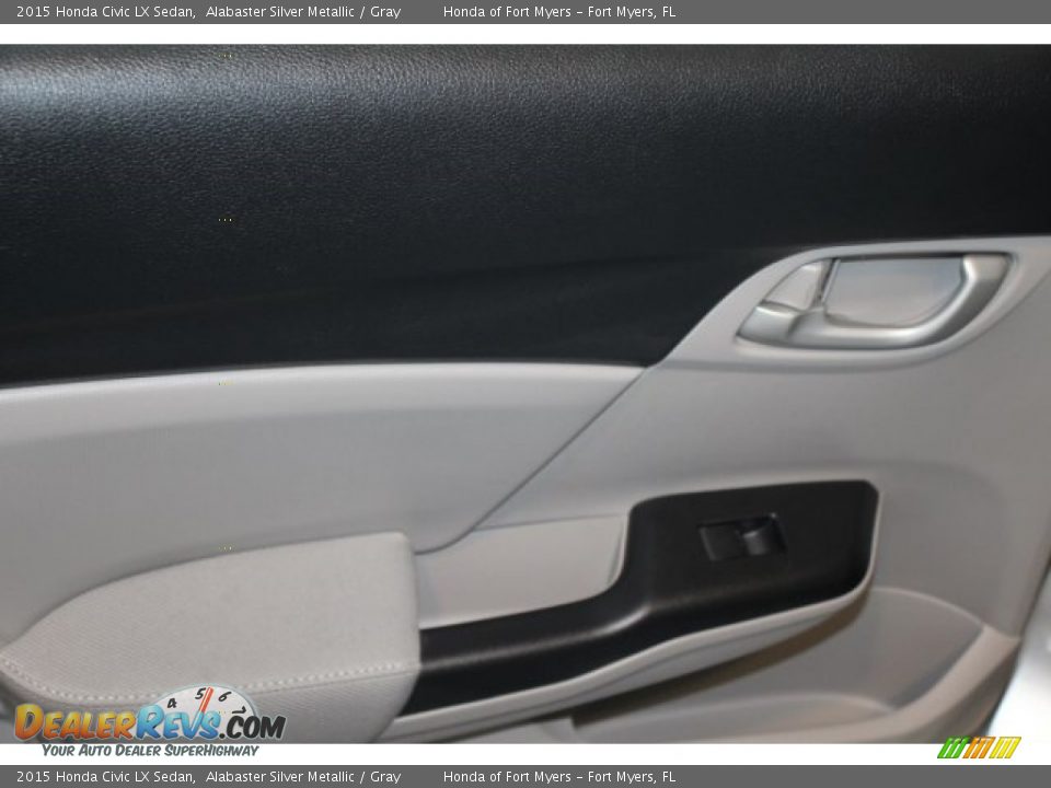 2015 Honda Civic LX Sedan Alabaster Silver Metallic / Gray Photo #21