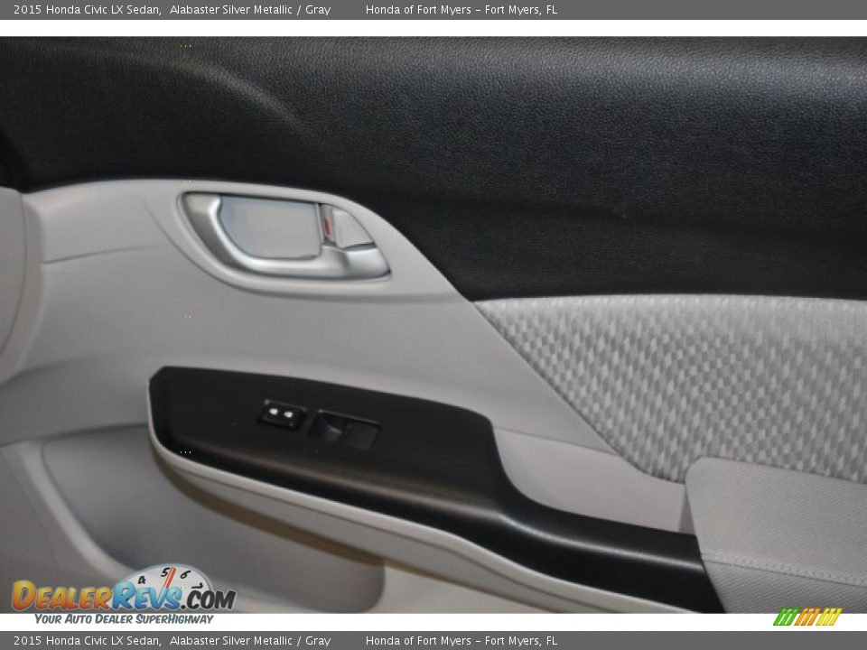 2015 Honda Civic LX Sedan Alabaster Silver Metallic / Gray Photo #26