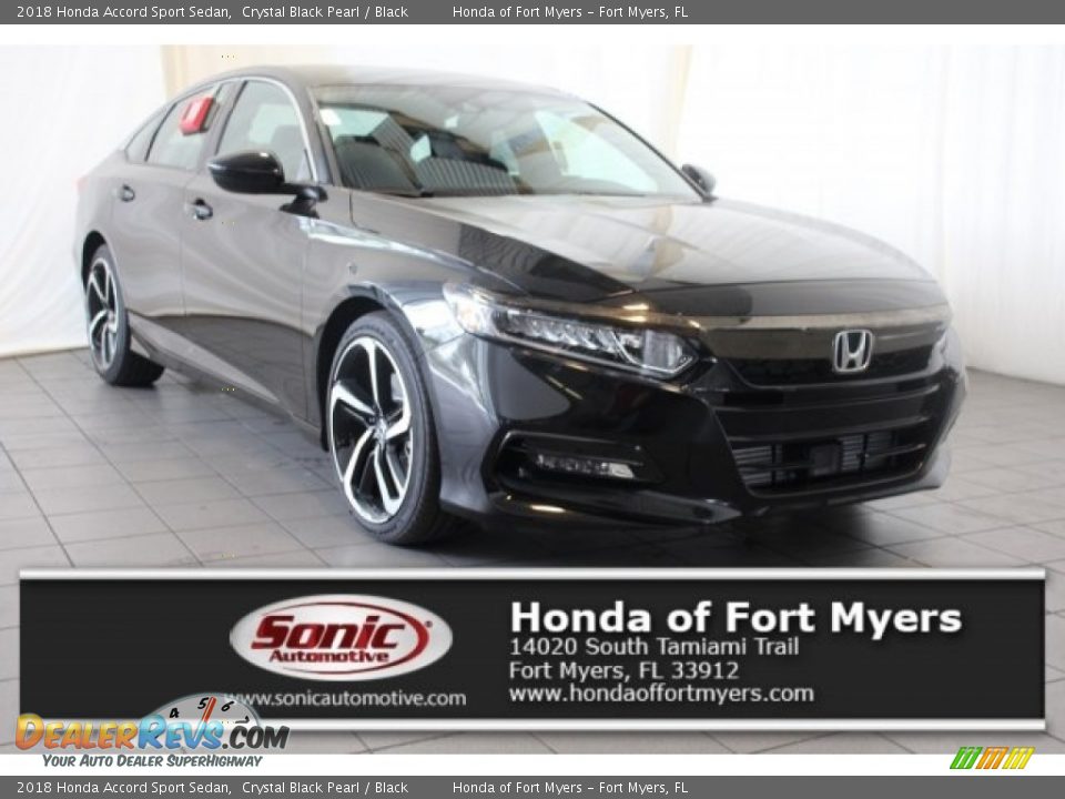 2018 Honda Accord Sport Sedan Crystal Black Pearl / Black Photo #1