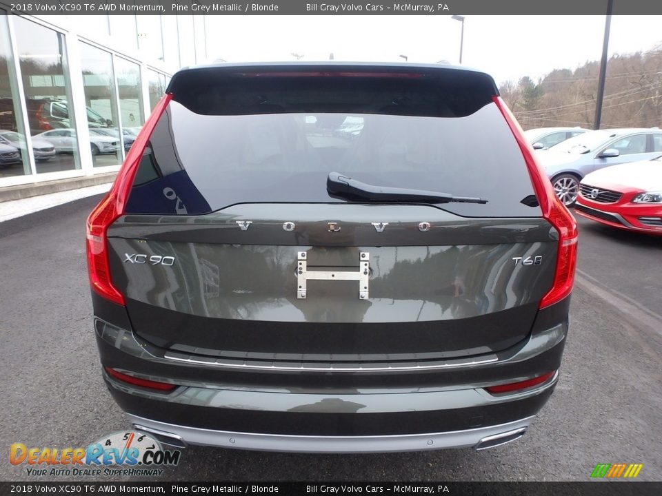 2018 Volvo XC90 T6 AWD Momentum Pine Grey Metallic / Blonde Photo #3