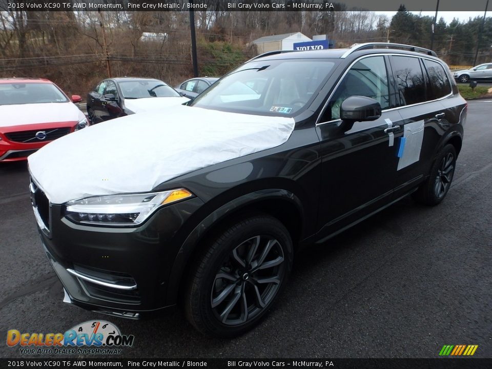 2018 Volvo XC90 T6 AWD Momentum Pine Grey Metallic / Blonde Photo #5