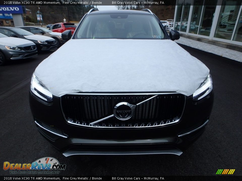 2018 Volvo XC90 T6 AWD Momentum Pine Grey Metallic / Blonde Photo #6