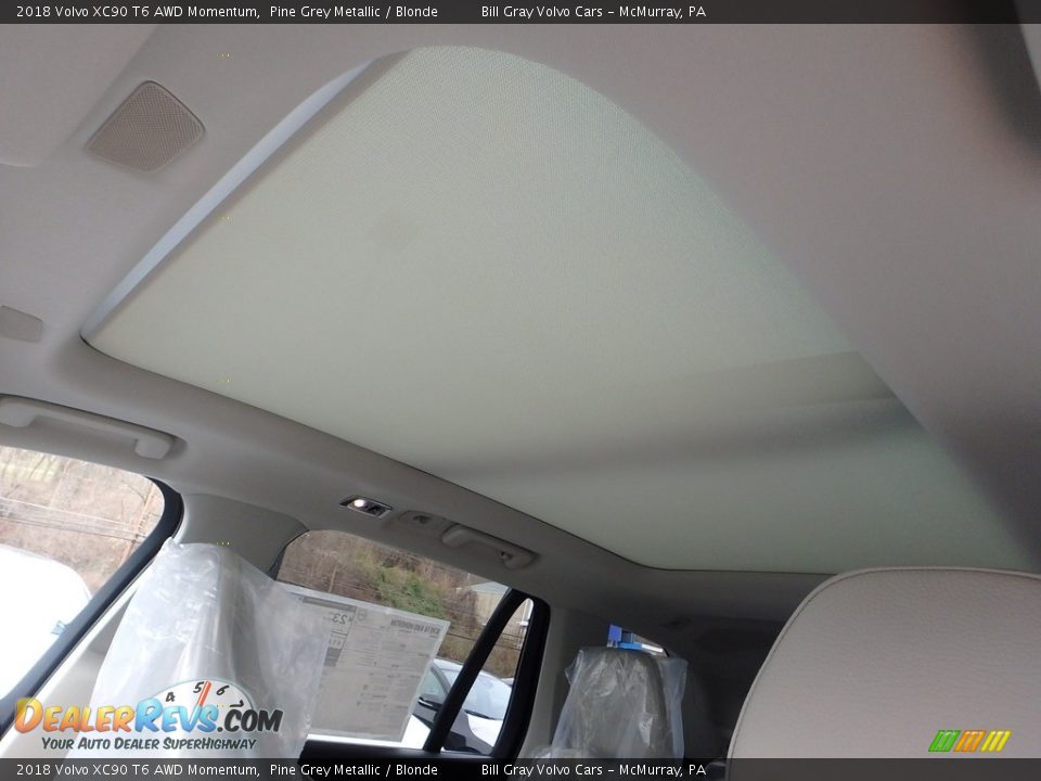 2018 Volvo XC90 T6 AWD Momentum Pine Grey Metallic / Blonde Photo #13