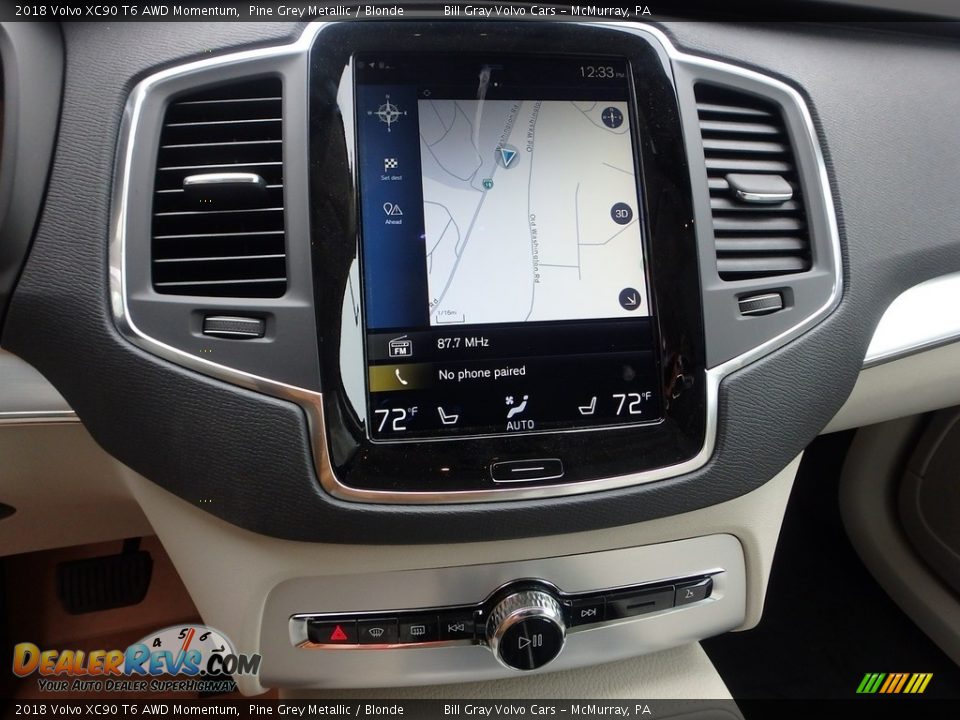 2018 Volvo XC90 T6 AWD Momentum Pine Grey Metallic / Blonde Photo #14