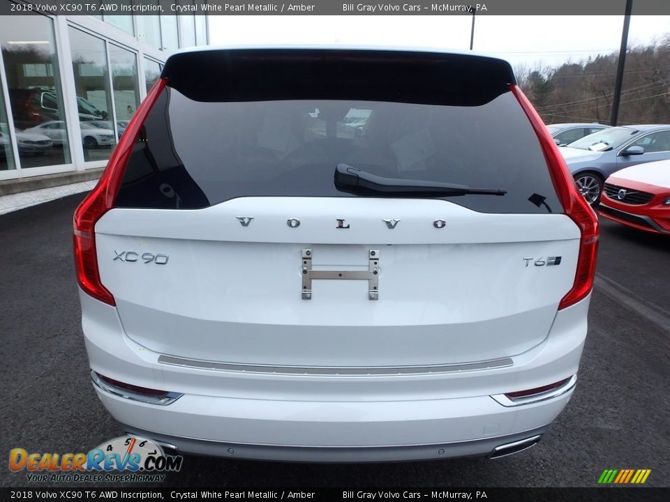 2018 Volvo XC90 T6 AWD Inscription Crystal White Pearl Metallic / Amber Photo #3