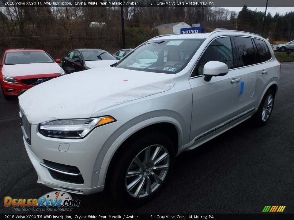 2018 Volvo XC90 T6 AWD Inscription Crystal White Pearl Metallic / Amber Photo #5