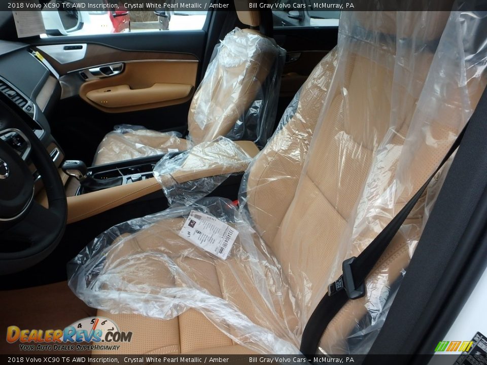 2018 Volvo XC90 T6 AWD Inscription Crystal White Pearl Metallic / Amber Photo #7