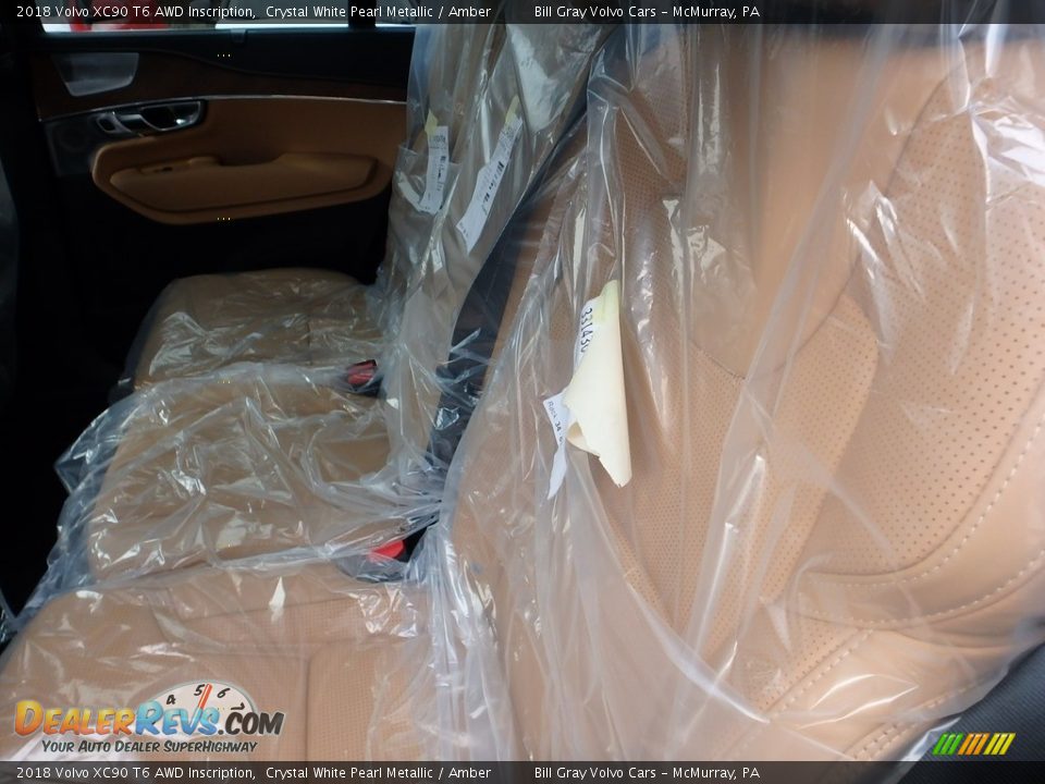 2018 Volvo XC90 T6 AWD Inscription Crystal White Pearl Metallic / Amber Photo #8