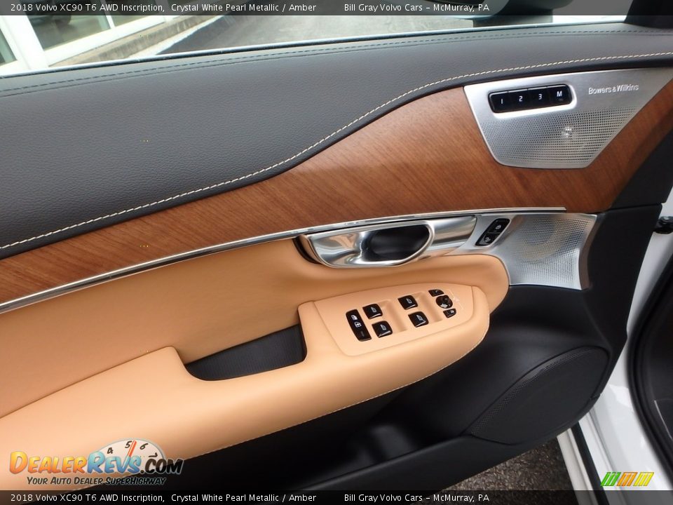 2018 Volvo XC90 T6 AWD Inscription Crystal White Pearl Metallic / Amber Photo #11