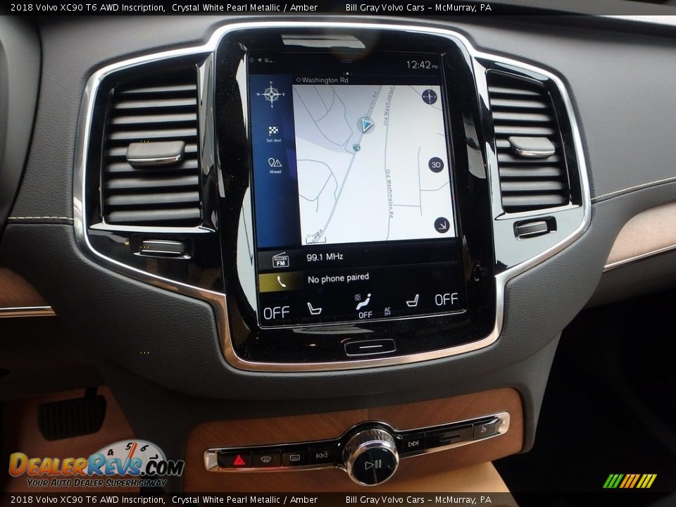 2018 Volvo XC90 T6 AWD Inscription Crystal White Pearl Metallic / Amber Photo #14