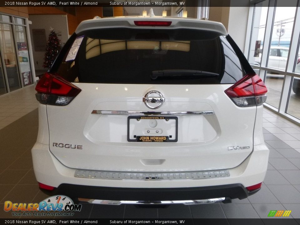 2018 Nissan Rogue SV AWD Pearl White / Almond Photo #4