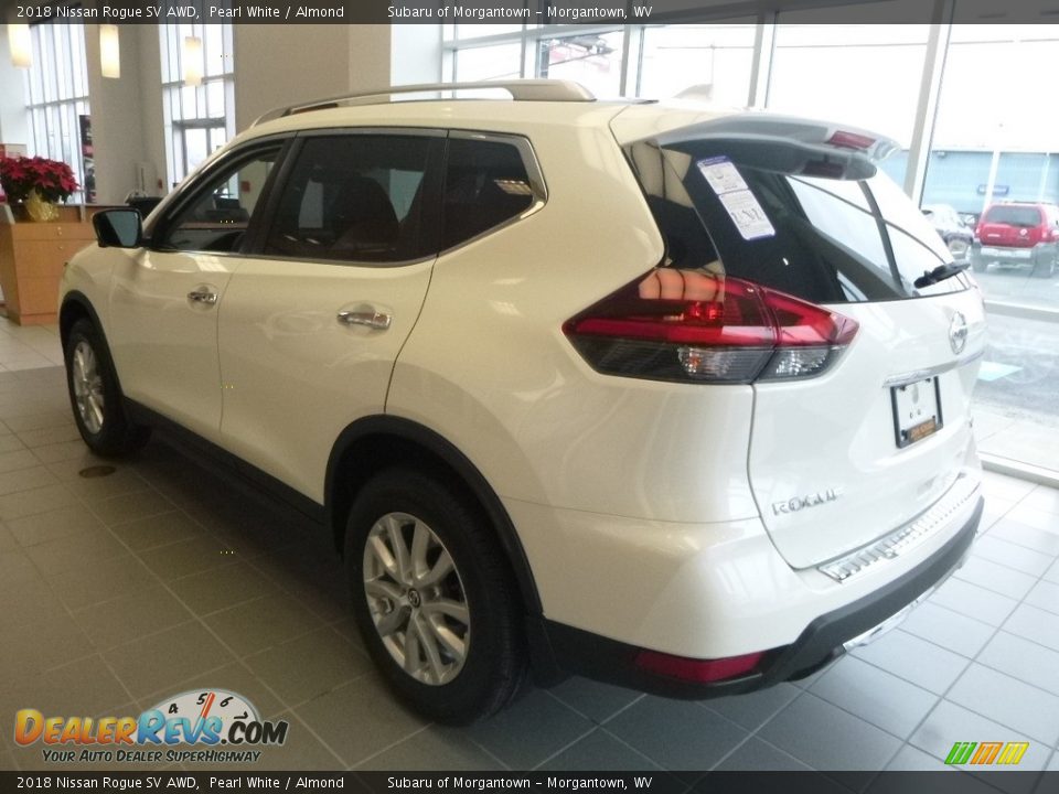 2018 Nissan Rogue SV AWD Pearl White / Almond Photo #5