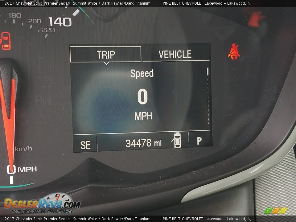 2017 Chevrolet Sonic Premier Sedan Summit White / Dark Pewter/Dark Titanium Photo #5