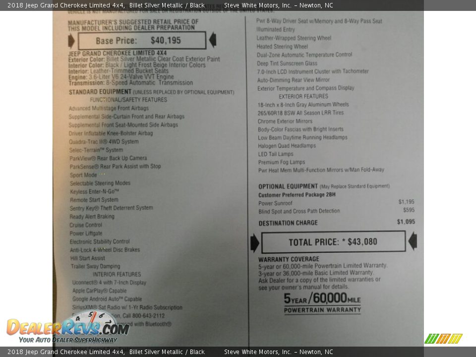 2018 Jeep Grand Cherokee Limited 4x4 Billet Silver Metallic / Black Photo #33