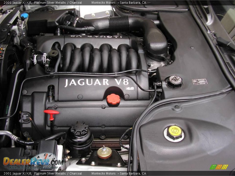 2001 Jaguar XJ XJ8 Platinum Silver Metallic / Charcoal Photo #23