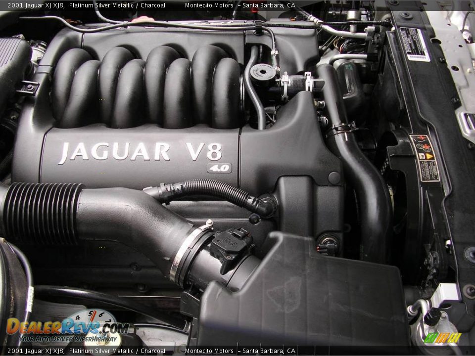 2001 Jaguar XJ XJ8 Platinum Silver Metallic / Charcoal Photo #25