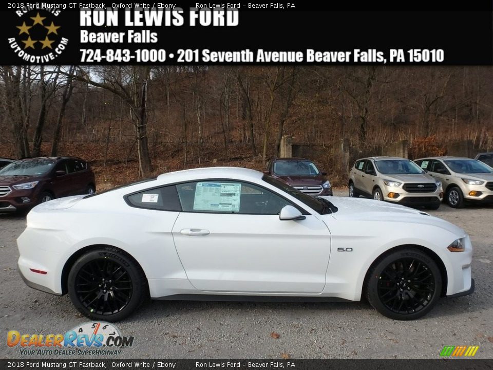 2018 Ford Mustang GT Fastback Oxford White / Ebony Photo #1