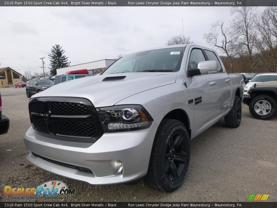 2018 Ram 1500 Sport Crew Cab 4x4 Bright Silver Metallic / Black Photo #1
