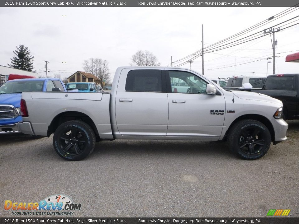 2018 Ram 1500 Sport Crew Cab 4x4 Bright Silver Metallic / Black Photo #3