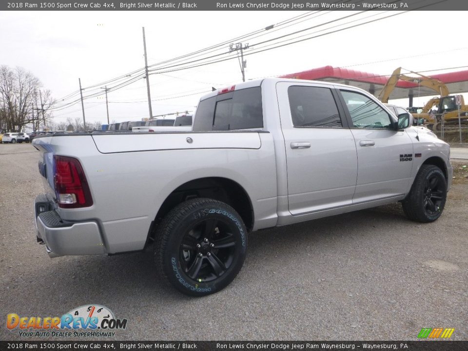 2018 Ram 1500 Sport Crew Cab 4x4 Bright Silver Metallic / Black Photo #4