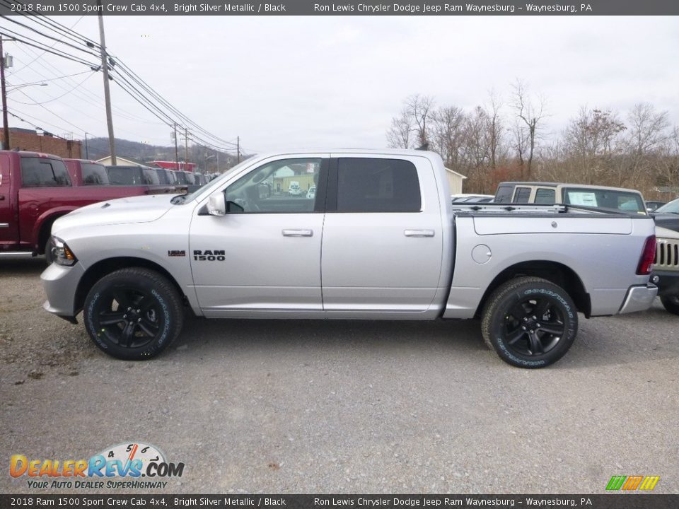 2018 Ram 1500 Sport Crew Cab 4x4 Bright Silver Metallic / Black Photo #7