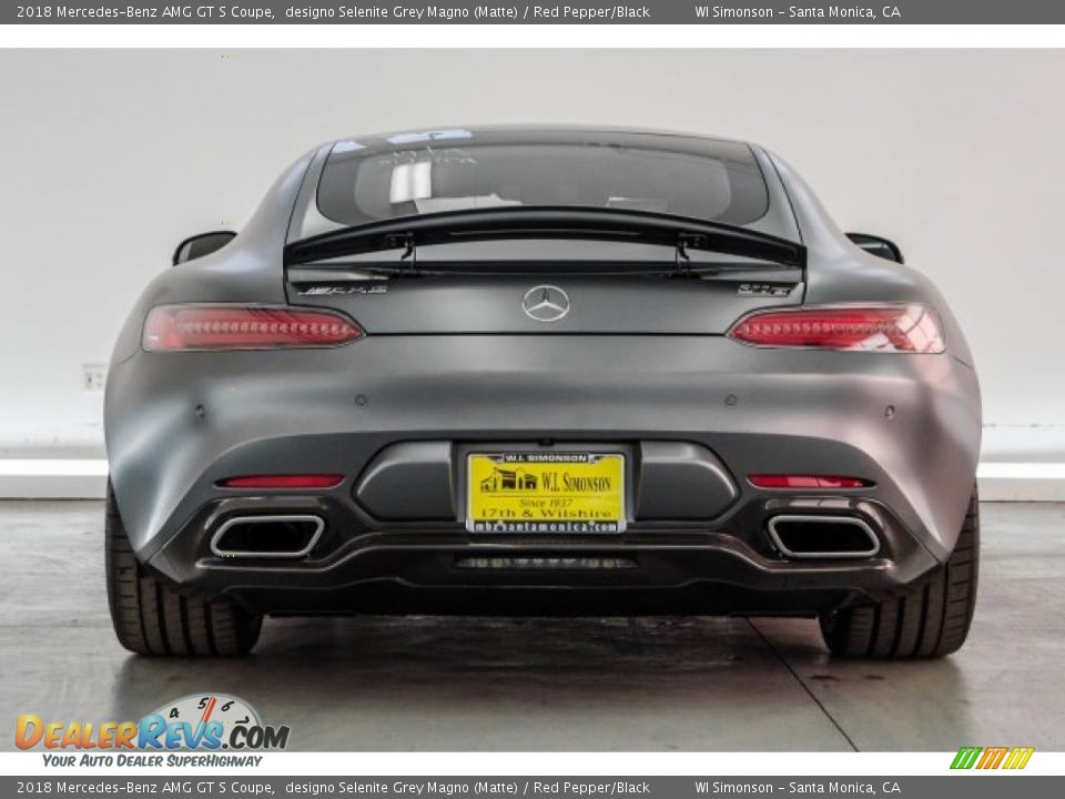 2018 Mercedes-Benz AMG GT S Coupe designo Selenite Grey Magno (Matte) / Red Pepper/Black Photo #3